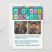 Whimsical Christmas Grid Cute Custom 2 PHOTO  Feestdagenkaart (Achterkant)