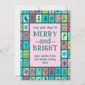 Whimsical Christmas Grid Cute Custom 2 PHOTO  Feestdagenkaart (Voorkant)