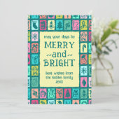 Whimsical Christmas Grid Cute Custom 2 PHOTO  Feestdagenkaart (Staand voorkant)