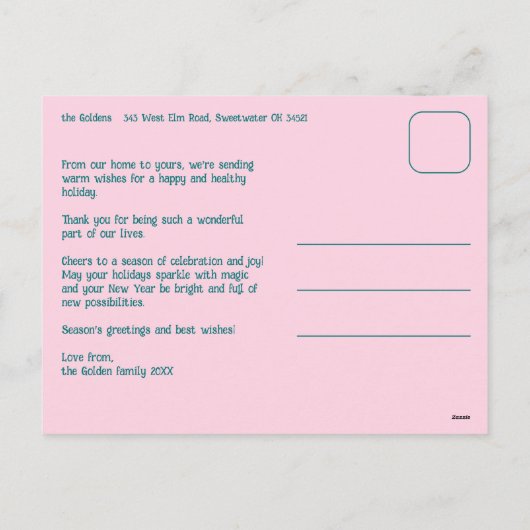 Whimsical Christmas Grid Cute Custom  Feestdagenkaart (Achterkant)