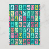 Whimsical Christmas Grid Cute Custom  Feestdagenkaart (Voorkant)