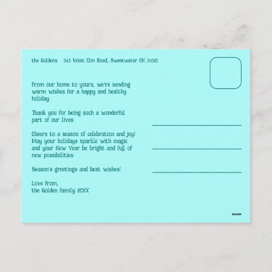 Whimsical Christmas Grid Cute Custom  Feestdagenkaart (Achterkant)