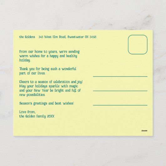 Whimsical Christmas Grid Cute Custom Feestdagenkaart (Achterkant)