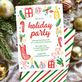 Whimsical Christmas Holiday Party Schattige Custom Kaart