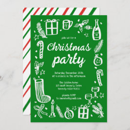 Whimsical Christmas Holiday Party Schattige Custom Kaart