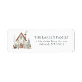 Whimsical Christmas House Winter Cottage Etiket (Voorkant)