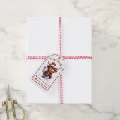 Whimsical Christmas label met een leuke Highland k Cadeaulabel (Met Touw)