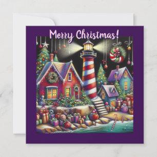 Whimsical Christmas Lighthouse Gepersonaliseerde K