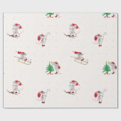 Whimsical Christmas Mice Wrapping Paper Cadeaupapier (Vlak)