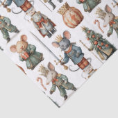 Whimsical Christmas Nutcracker Mice Tissuepapier (Detail)