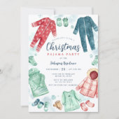 Whimsical Christmas Pajama Party Invitation (Devant)
