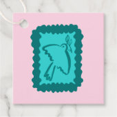 Whimsical Christmas Peace Dove Cute Holiday Gift Bedankjes Labels (Voorkant)