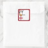Whimsical Christmas Penguin Gift Label Sticker (Tas)