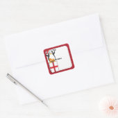 Whimsical Christmas Penguin Gift Label Sticker (Envelop)