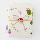 Whimsical Christmas Seamless Pattern  Inpakpapier Vel (In situ)