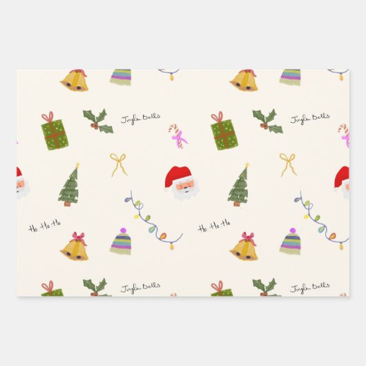 Whimsical Christmas Seamless Pattern  Inpakpapier Vel (Voorkant)