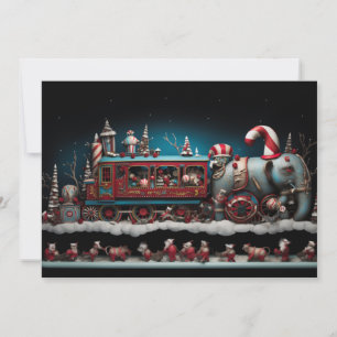 Whimsical Christmas Snoep Train 1 Feestdagenkaart