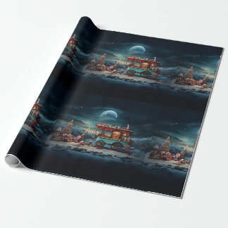 Whimsical Christmas Snoep Winkelwagen 1 Cadeaupapier