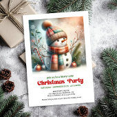 Whimsical Christmas snowman invitation editable Kaart