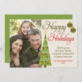 Whimsical Christmas Tree Carte photo de vacances (Devant / Derrière)