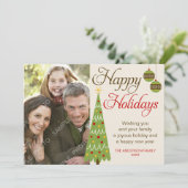 Whimsical Christmas Tree Carte photo de vacances (Debout devant)