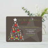 Whimsical Christmas Tree Enfants Invitation de fêt (Debout devant)