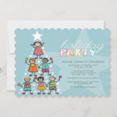 Whimsical Christmas Tree Enfants Invitation de fêt (Devant)