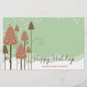 Whimsical Christmas Tree Holiday Custom Stationery Briefpapier (Voorkant)