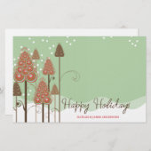 Whimsical Christmas Tree Holiday Custom Stationery Briefpapier (Voorkant / Achterkant)