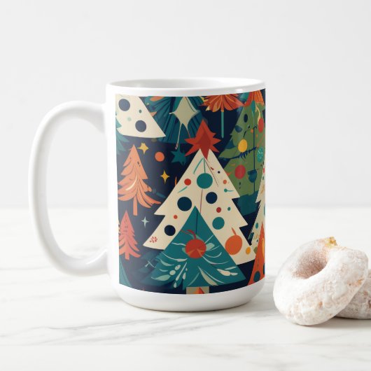 Whimsical Christmas Tree Koffiemok (Met donut)