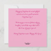 Whimsical Christmas Tree Pink gepersonaliseerd Feestdagenkaart (Achterkant)