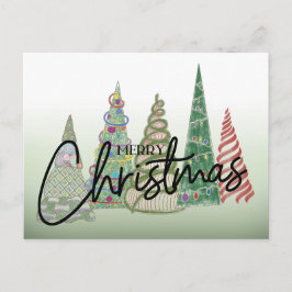Whimsical Christmas Trees Holiday Briefkaart