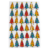 Whimsical Christmas Trees Medium Cadeauzakje (Achterkant)