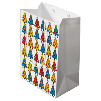 Whimsical Christmas Trees Medium Cadeauzakje