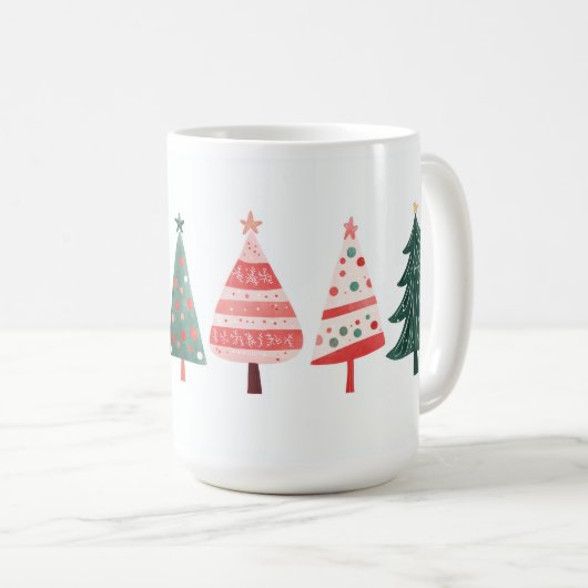 Whimsical Christmas Trees Mug (Devant droit)