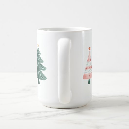 Whimsical Christmas Trees Mug (Poignée)