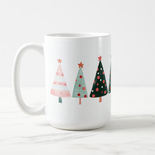 Whimsical Christmas Trees Mug (Gauche)
