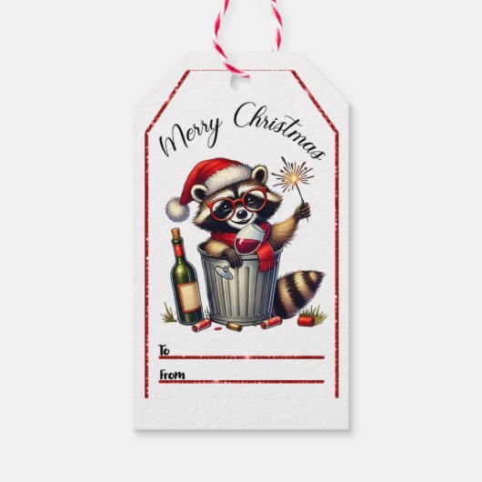 Whimsical Christmas wasbeer labels voor feestelijk Cadeaulabel (Achterkant)