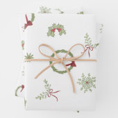 Whimsical Christmas Wrapping Paper Sheets (In situ)