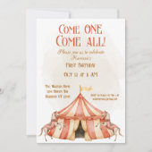 Whimsical Circus eerste verjaardag Kaart (Voorkant)