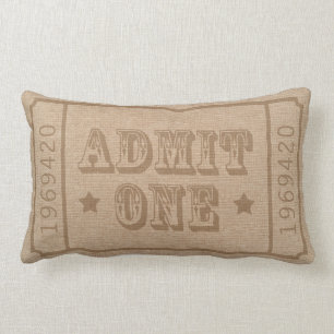 Whimsical Circus Theater Ticket Admit One Kussen