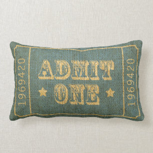 Whimsical Circus Theater Ticket Admit One Kussen