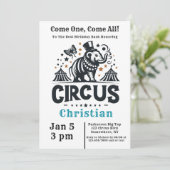 Whimsical Circus Verjaardag Bash Kaart (Staand voorkant)