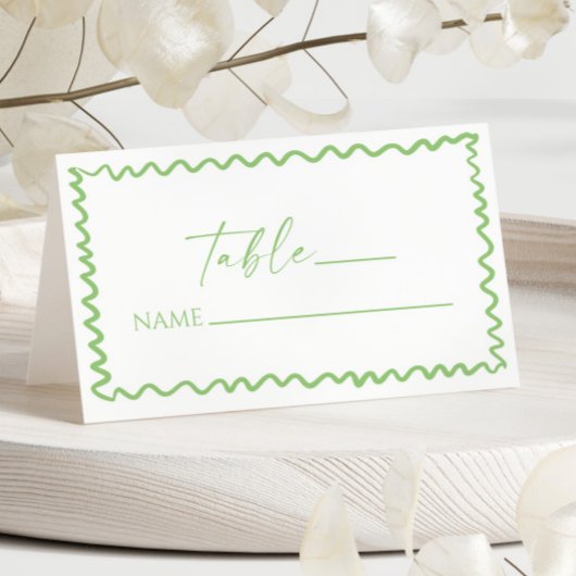 Whimsical Citrus Green Wavy Border Wedding