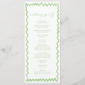 Whimsical Citrus Green Wavy Border Wedding Programma (Achterkant)