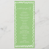 Whimsical Citrus Green Wavy Border Wedding Programma (Achterkant)