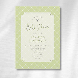 Whimsical Citrus Groen Diamant Baby Shower Kaart