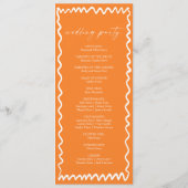 Whimsical Citrus Oranje Golf Rand Bruiloft Programma (Achterkant)