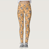Whimsical Clock & Alice in wonderland wit konijn Leggings (Voorkant)