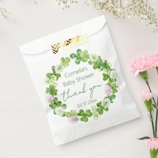 Whimsical Clover Greenery Favoriet Tassen Bedankzakje (Gezegeld)